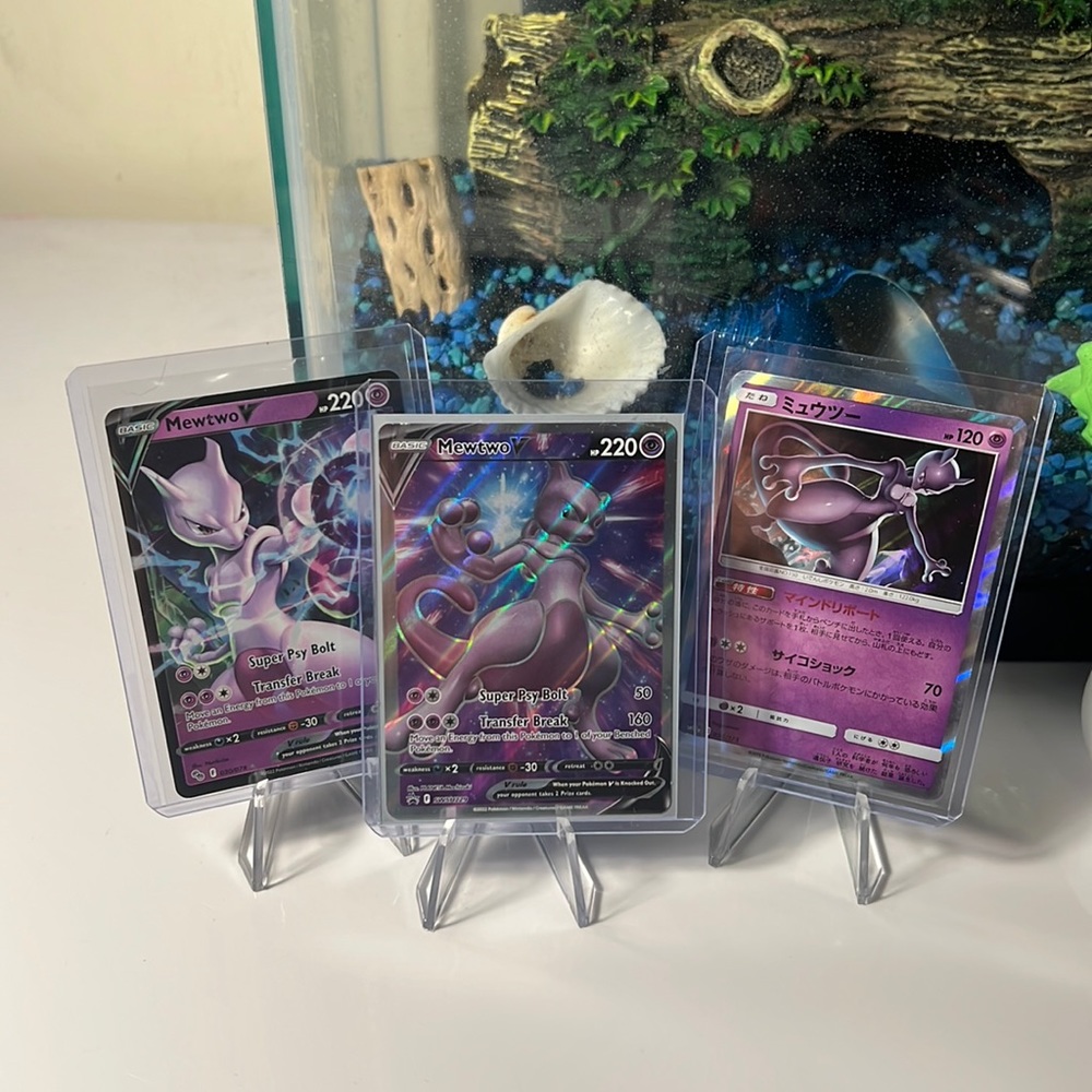 3 Mewtwo + 3 Mew Pokémon Card Lot